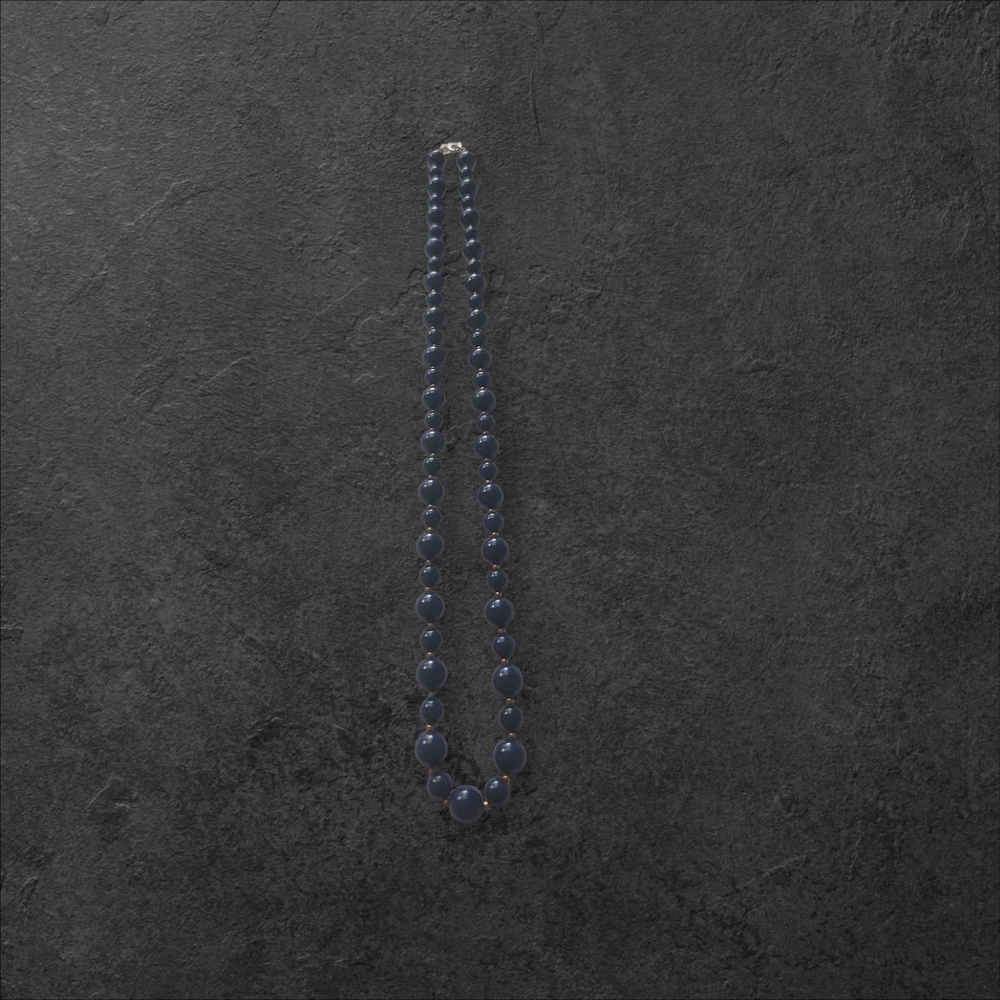 Vintage Blue Beaded Necklace
